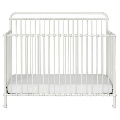 Namesake Winston 4-in-1 Convertible Metal Crib in Washed White, Greenguard Gold Certified - LeafyLoom