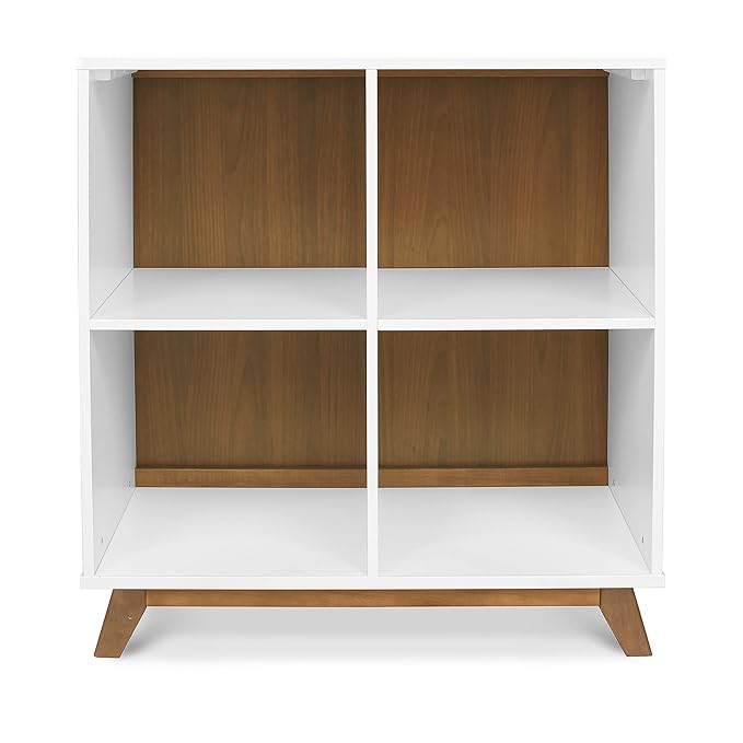 DaVinci Otto Convertible Changing Table and Cubby Bookcase in White and Walnut - LeafyLoom