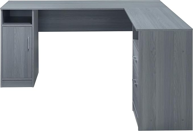 NicBex Laik-DW-00038-DX Desks, 59.5" W x 59.5" D x 29.75" H, Gray - LeafyLoom