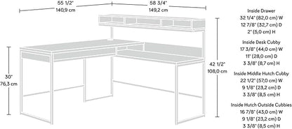 Sauder Manhattan Gate L-Shaped Desk, Mystic Oak finish - LeafyLoom