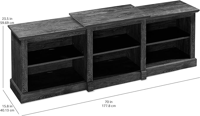 Rockpoint 70inch Classical TV Stand Storage Media Console Entertainment Center for TVs up to 80,Rustic Black - LeafyLoom