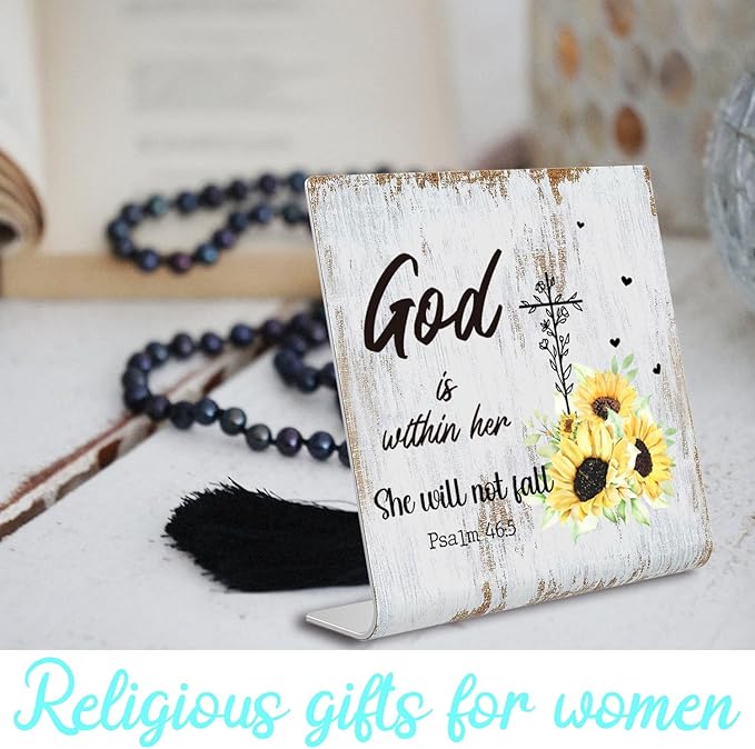 Religious gifts for Women Friends Prayer Room Decor for Office Desk Scripture Inspirational Home Decor Gifts for Her, Mom,Sister, Friends, Coworker Birthday Gifts for Women Catholic XUV02 - LeafyLoom