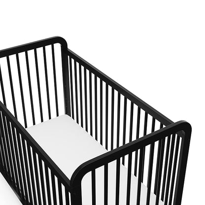 Storkcraft Pasadena 3-in-1 Convertible Crib (Black) – GREENGUARD Gold Certified, Converts to Daybed and Toddler Bed, Fits Standard Full-Size Crib Mattress, Adjustable Mattress Height - LeafyLoom