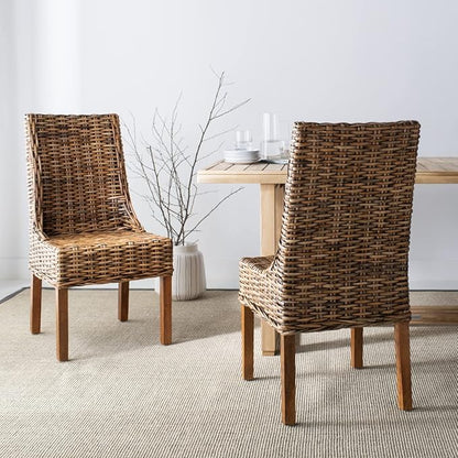 Safavieh Home Collection Suncoast Brown Dining Chair - LeafyLoom