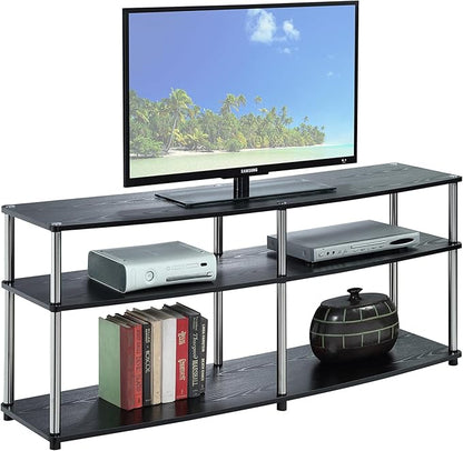 Convenience Concepts Designs2Go 3 Tier 60" TV Stand, Black - LeafyLoom