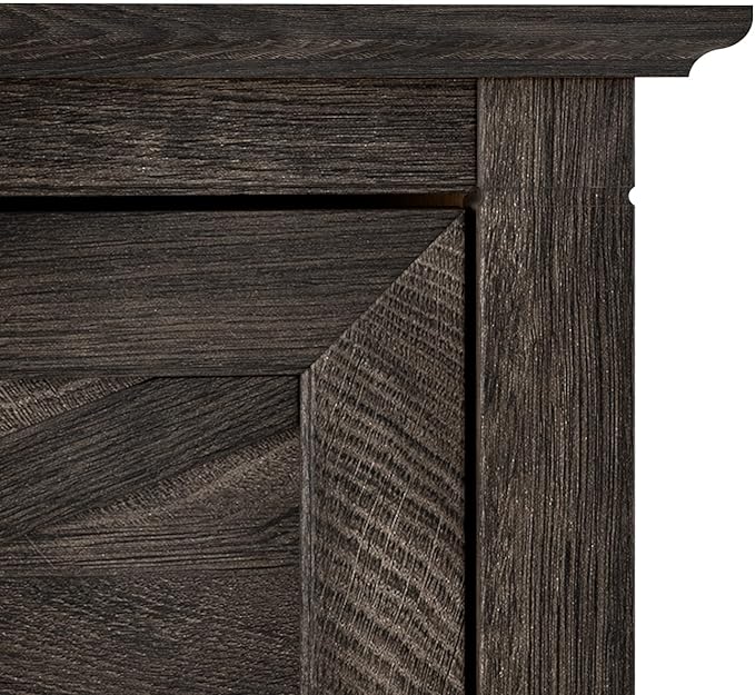 Bush Furniture Key West 2 Drawer Lateral File Cabinet in Dark Gray Hickory | Document Storage for Home Office | Accent Chest with Drawers - LeafyLoom