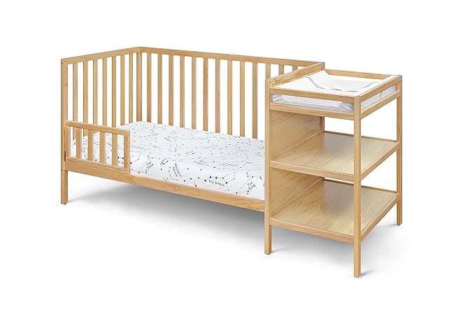 Suite Bebe Palmer Island 3-in-1 Convertible Crib and Changer Combo in Natural - LeafyLoom