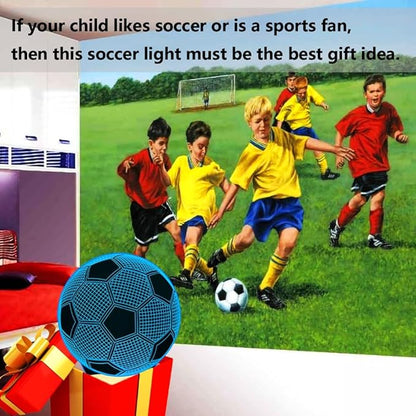 Soccer Gifts Light, Soccer 3D Illusion Lamp Best Gifts for Teen Boys Night Light for Kids Bedroom Room, Football Decor with Remote Control 7 Colors Changing Lights for Birthday, Halloween, Xmas Gift - LeafyLoom