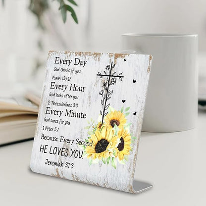 Christian Office Decor for Women Desk Inspirational Gifts with Prayers Religious Scripture Birthday Gifts for Her, Mom, Sister, Coworker Men, Friends Valentines Motivational Catholic Gifts XUV04 - LeafyLoom