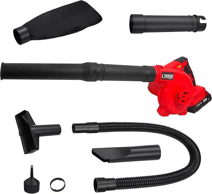 Cordless Leaf Blower for Milwaukee M18 Battery,2-in-1 Handle Electric Blower + Vacuum Cleaner, 6 Variable Speed Up to 180MPH,Electric Jobsite Air Blower with Brushless Motor (Only Tools) - LeafyLoom