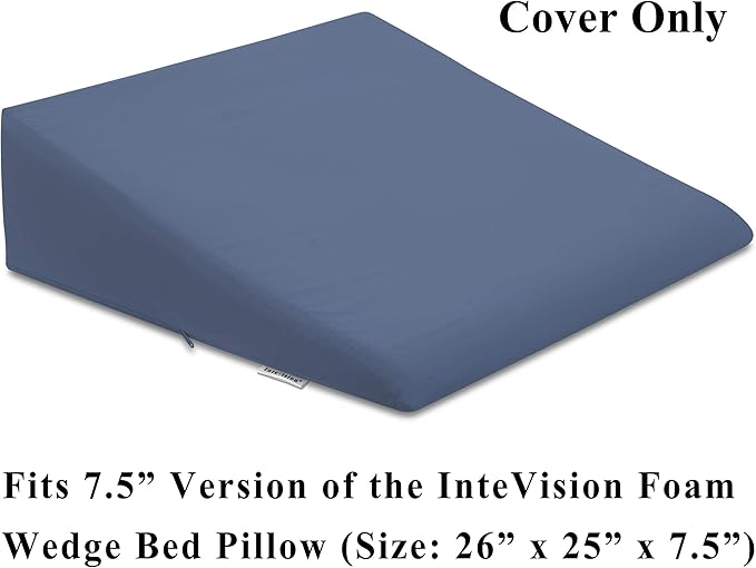 InteVision 400 Thread Count, 100% Egyptian Cotton Pillowcase. Designed to Fit The 7.5" Version of The InteVision Foam Wedge Bed Pillow (26" x 25" x 7.5") - LeafyLoom