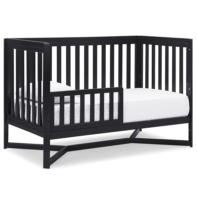 Delta Children Tribeca 4-in-1 Baby Convertible Crib, Midnight Grey - LeafyLoom