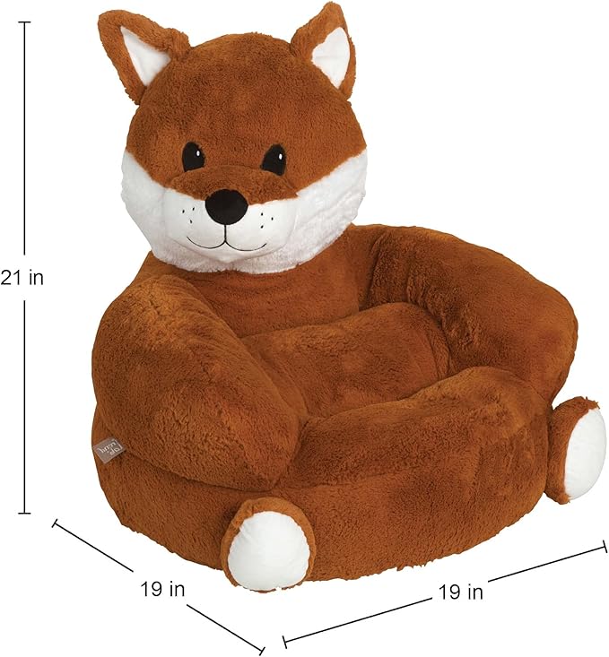 Trend Lab Fox Toddler Chair Plush Character Kids Chair Comfy Furniture Pillow Chair for Boys and Girls, 21 x 19 x 19 inches - LeafyLoom