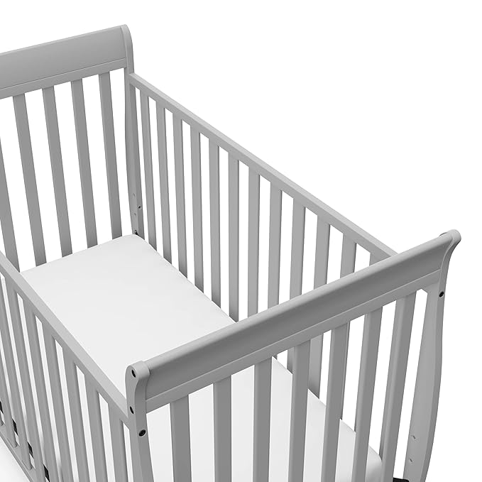 Storkcraft Maxwell Convertible Crib (Pebble Gray) – GREENGUARD Gold Certified, Converts to Toddler Bed and Daybed, Fits Standard Full-Size Crib Mattress, Classic Crib with Traditional Sleigh Design - LeafyLoom