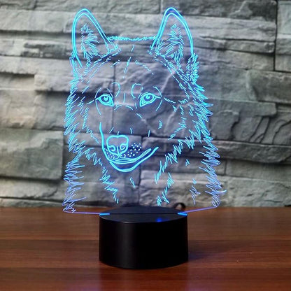 3D Illusion Lamps Animal Langtou Shape LED Desk Table Night Light 7 Color Touch Lamp Kiddie Kids Children Family Home Office Childrenroom Theme Decoration (Langtou) - LeafyLoom