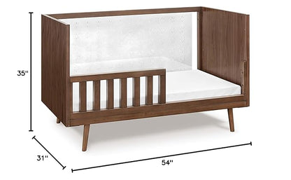 Nifty Clear 3-in-1 Crib in Walnut, Greenguard Gold Certified, 54.63x31.63x35.13 Inch (Pack of 1) (US0300UL) - LeafyLoom