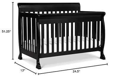 DaVinci Kalani 4-in-1 Convertible Crib in Ebony, Greenguard Gold Certified - LeafyLoom