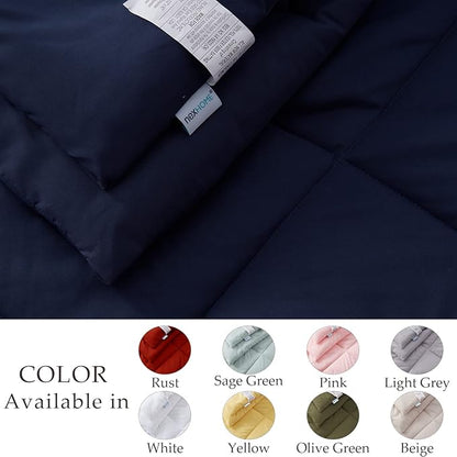 NexHome King Bed in a Bag 7-Pieces Navy Comforter Sets with Comforter and Sheets Soft All Season Bedding Sets with Comforter, Pillow Shams, Flat Sheet, Fitted Sheet and Pillowcases - LeafyLoom