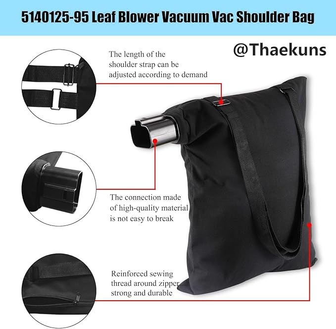 5140125-95 Shoulder Bag, Leaf Blower Vacuum for Black & Decker BV3100 - LeafyLoom