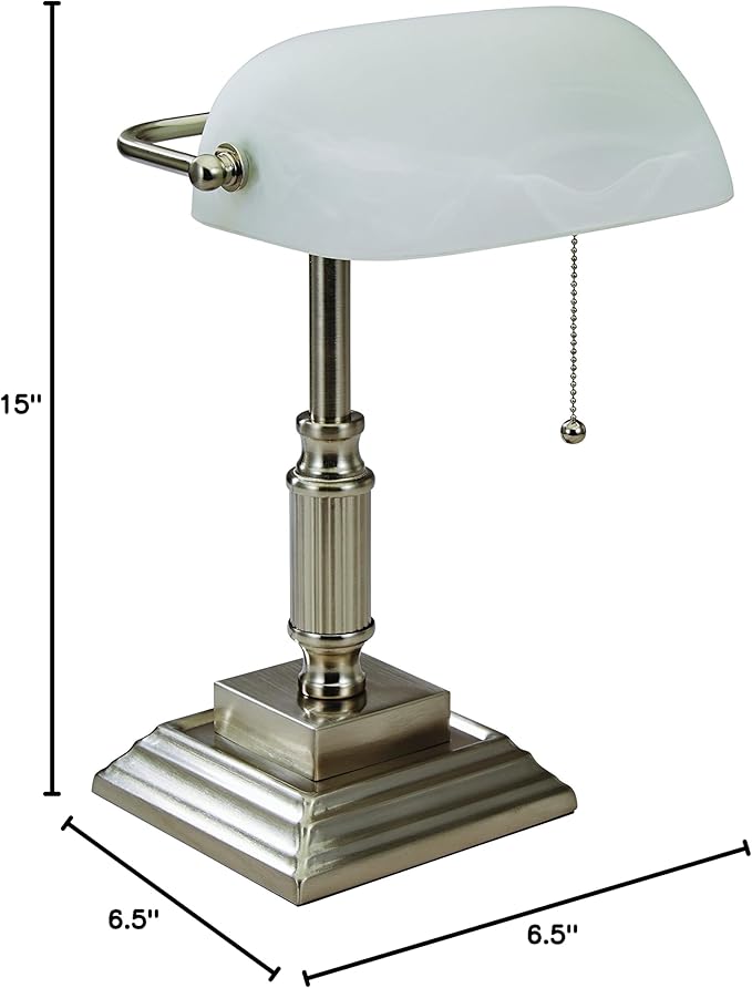 Banker's Desk Task Lamp, Brushed Nickel (VS688029BN) - LeafyLoom