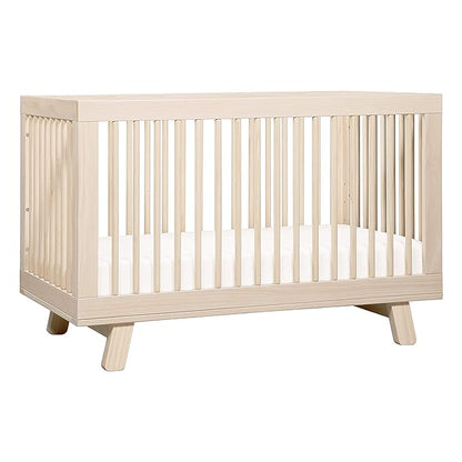 Babyletto Hudson 3-in-1 Convertible Crib with Toddler Bed Conversion Kit in Washed Natural, Greenguard Gold Certified - LeafyLoom