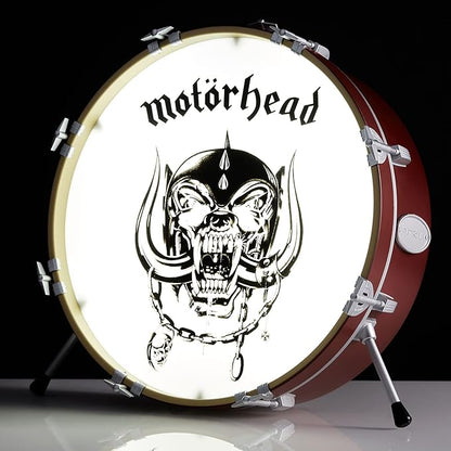 NUMSKULL Motorhead Logo 3D Drum Lamp - Desk Lamp for Bedroom, Office, Home, Study, Work - Official Motorhead Merchandise - LeafyLoom