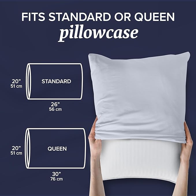 Beckham Hotel Collection Bed Pillows Standard / Queen Size Set of 2 - Down Alternative Bedding Gel Cooling Pillow for Back, Stomach or Side Sleepers - LeafyLoom