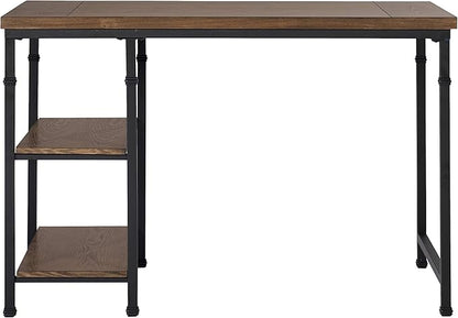 Linon Rhett Two Shelf Desk, Black - LeafyLoom