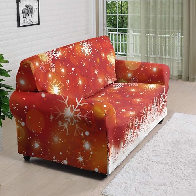 FKELYI Christmas Decor Sofa Couch Cover for Indoor Non-Slip Furniture Protector Easy Going Stretch Sofa Slipcover Washable Sofa Slipcovers L FKELYI