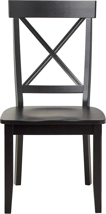 Homestyles Blair Dining Chair Pair, 18-4/5" W, 22-1/4" D, 38-3/8" H, Black - LeafyLoom