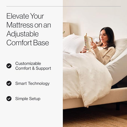 Nectar Full Adjustable Base and 12” Mattress - Head & Foot Incline - Medium Firm Gel Memory Foam - Cooling Comfort - Wireless Remote - 3 Massage Settings - 365-Night Mattress Trial & Forever Warranty - LeafyLoom