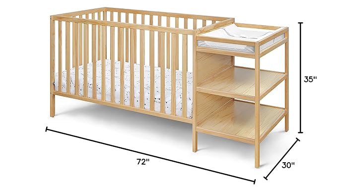 Suite Bebe Palmer Island 3-in-1 Convertible Crib and Changer Combo in Natural - LeafyLoom