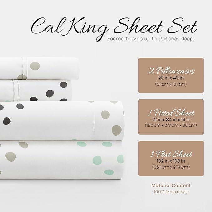 Linen Market 4 Piece California King Bedding Sheet Set (Light Gray) - Sleep Better Than Ever with These Ultra-Soft Cooling Bed Sheets for Your California King Size Bed - Deep Pocket Fits 16" Mattress - LeafyLoom