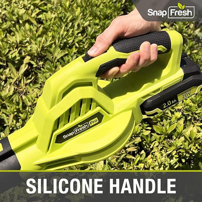 SnapFresh Cordless Leaf Blower - 20V Leaf Blower Cordless with 2.0Ah Li-ion Battery & Fast Charger, 130 MPH 140CFM Electric Leaf Blower Battery Powered Lightweight Sweeper for Sidewalk Hard Surfaces - LeafyLoom