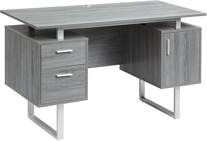 NicBex Laik-DW-00042-DX Desks, 51.25" W x 23.25" D x 29.75" H, Gray - LeafyLoom