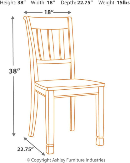 Signature Design by Ashley Whitesburg Cottage Rake Back Dining Chair, Set of 2, Brown & Off-White - LeafyLoom