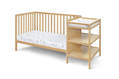 Suite Bebe Palmer Island 3-in-1 Convertible Crib and Changer Combo in Natural - LeafyLoom