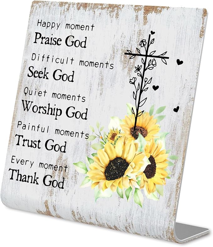 Christian Office Decor for Women Religious Gifts christian office supplies Faith Christian Gifts Prayer Room Decor for Office Desk Scripture Inspirational Home Decor XUV01 - LeafyLoom