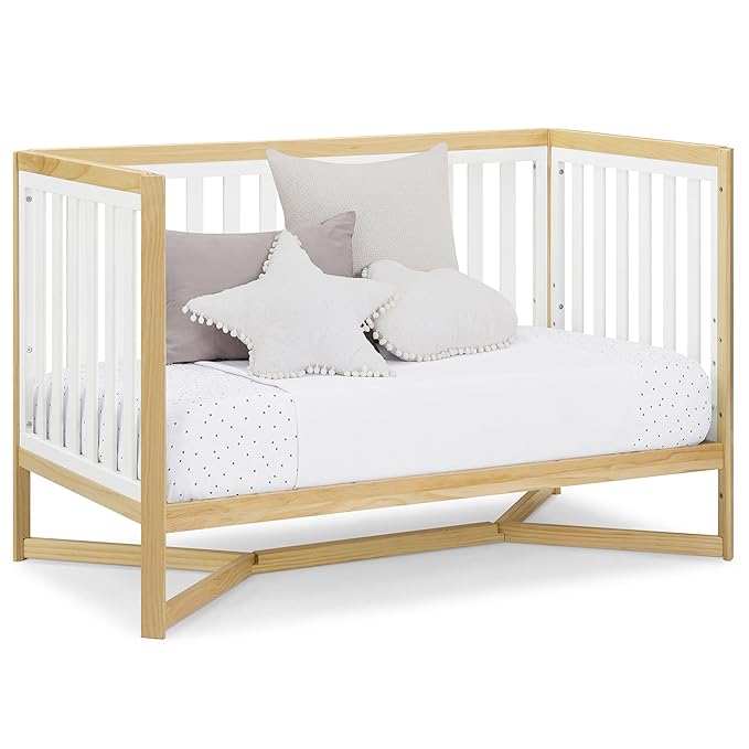 Delta Children Tribeca 4-in-1 Baby Convertible Crib, Bianca White/Natural - LeafyLoom