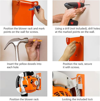 Blower Rack for Stihl BG-50,BG-56,BG-66,BG-86, Handheld Blower Holder Mount Rack - LeafyLoom