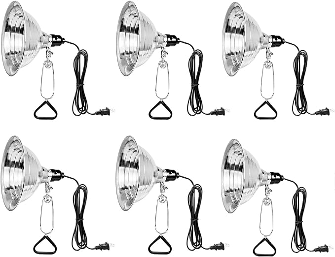 Simple Deluxe Clamp Lamp Light 150 Watt with 8.5 Inch Aluminum Reflector (no Bulb Included), 6 Feet Cord, 6 Pack, Black - LeafyLoom