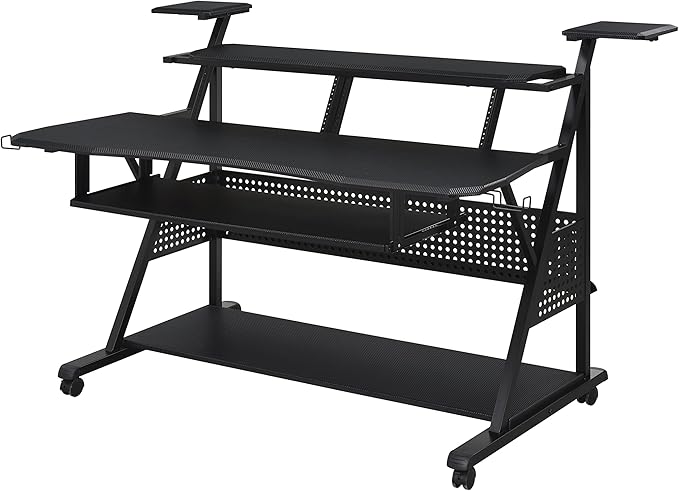 NicBex Laik-DW-00057-DX Desks, 67" W x 38" D x 42" H, Black - LeafyLoom