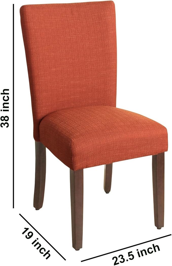 HomePop Parsons Classic Upholstered Accent Dining Chair, Single Pack, Orange - LeafyLoom