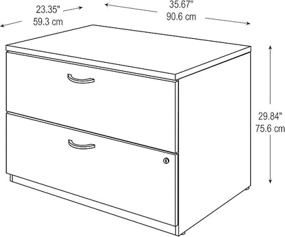 Bush Business Furniture Series C 2 Drawer Lateral File Cabinet, Locking Document Storage for Home or Professional Office, Hansen Cherry - LeafyLoom