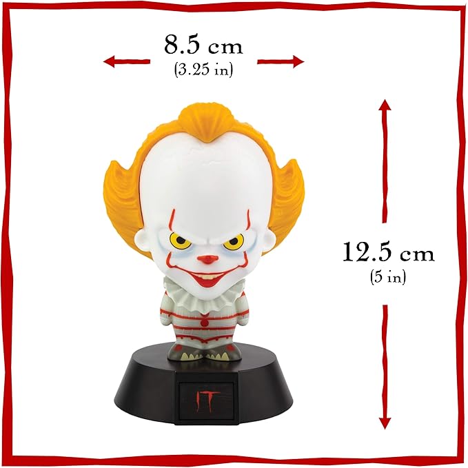 Pennywise Collectable Icon Based On Stephen King's Novel Ideal Night Kids Bedrooms, Office and Home Pop Culture Lighting Merchandise, White - LeafyLoom