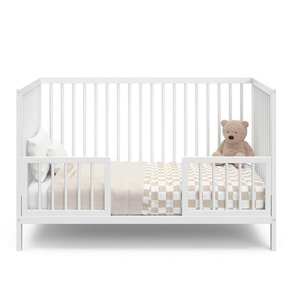 Graco Teddi 5-in-1 Convertible Crib (White) – GREENGUARD Gold Certified, Converts to Daybed, Toddler & Twin Bed with Headboard and Footboard, Adjustable Mattress Height - LeafyLoom