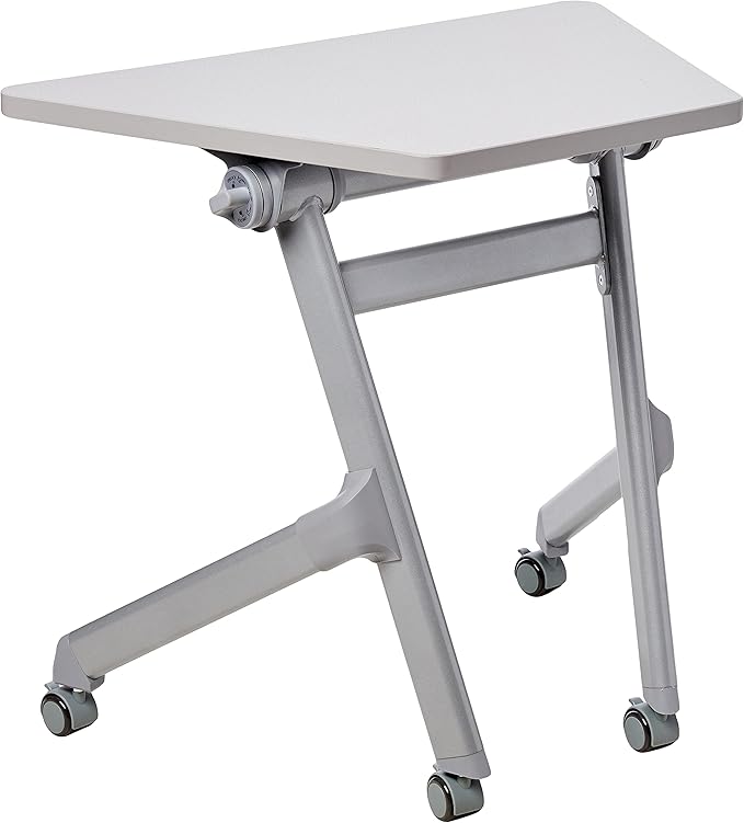 Safco Products Learn Nesting Trapezoid Desk, Small Corner Desk for Classrooms & Custom Classroom Layouts (Pebble Gray) - LeafyLoom