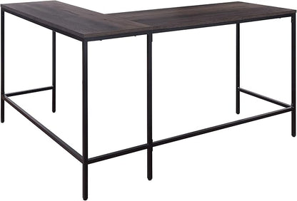 OSP Home Furnishings Contempo L-Shaped Desk, Ozark Ash - LeafyLoom