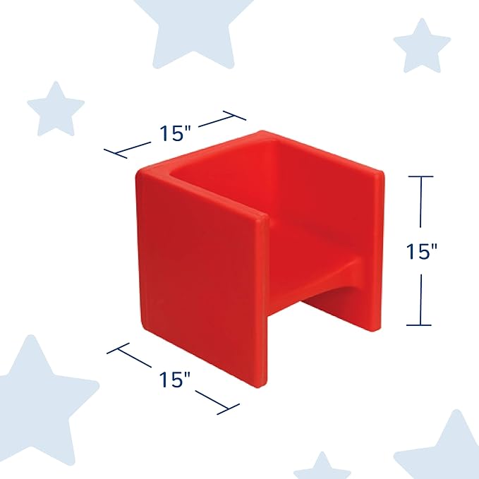 Children's Factory 3-in-1 Cube Chair for Kids, Flexible Seating Classroom Furniture, 1-Pack, Red - LeafyLoom