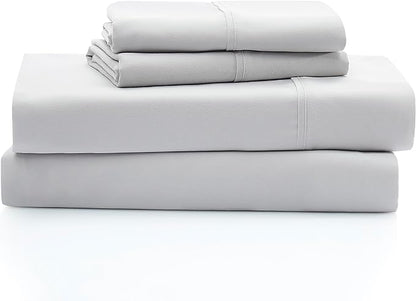 UGG 01331 Alahna King Bed Sheets and Pillowcases 4-Piece Set Sleep in Luxury Machine Washable Deep Pockets Wrinkle-Resistant Breathable Cozy Comfort Silky Cooling Sheets, King, Stone - LeafyLoom